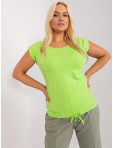 Fashionhunters Světle zelená dámská halenka plus size se stahovací šňůrkou
