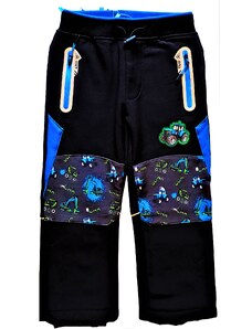 KUGO-Chlapecké zateplené softshellové kalhoty TRAKTOR černé