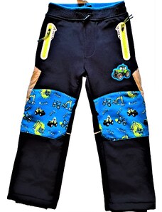KUGO-Chlapecké zateplené softshellové kalhoty TRAKTOR šedé