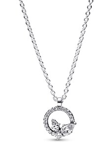 PANDORA náhrdelník s náhrdelníkovým přívěskem Třpytivý herbářový kruh a shluk