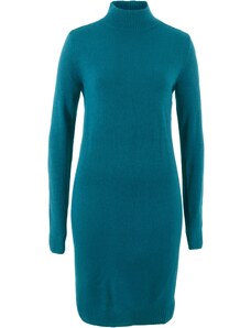 bonprix Pletené šaty se stojáčkem Petrolejová