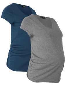 bonprix Základní těhotenské tričko (2 ks v balení) Modrá
