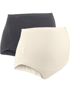 bonprix Těhotenské kalhotky nad bříško (2 ks v balení), s organickou bavlnou Béžová
