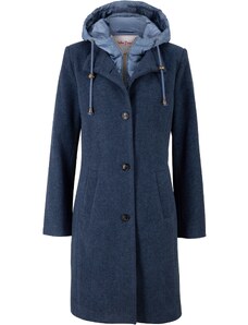 bonprix Zimní kabát s podílem vlny, vzhled 2 v 1 Modrá