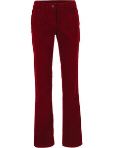 bonprix Strečové manšestrové kalhoty Bootcut Červená