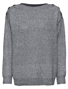 bonprix Oversize svetr s knoflíky Šedá