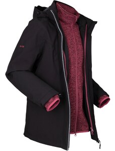 bonprix Funkční outdoorová bunda 3 v 1, s flísovou vnitřní bundou Černá