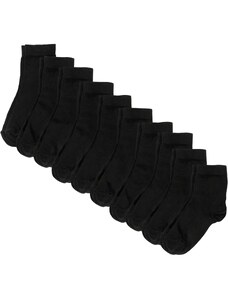bonprix Nízké ponožky (10 párů) s organickou bavlnou Černá