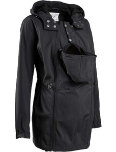bonprix Těhotenská a nosící softshellová bunda, nastavitelná šíře Černá