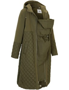 bonprix Těhotenský/nosicí kabát ze směsi materiálů Zelená