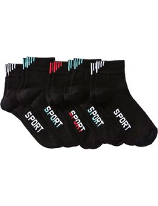 bonprix Sportovní ponožky s nápisem (5 párů) s organickou bavlnou Černá
