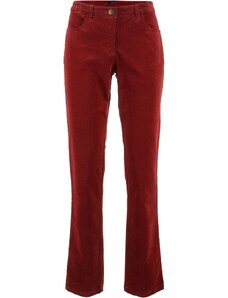 bonprix Strečové manšestrové kalhoty Straight Červená