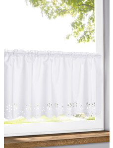 bonprix Polotransparentní vitrážková záclona se vzorovaným lemem Bílá