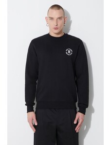 Bavlněná mikina Daily Paper Circle Sweater pánská, černá barva, s potiskem, 1000113