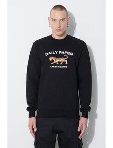 Bavlněná mikina Daily Paper Radama Sweater pánská, černá barva, s potiskem, 2321107