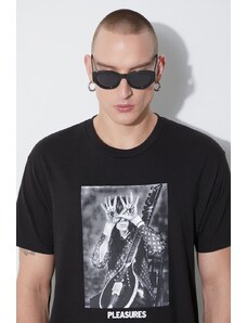 Bavlněné tričko PLEASURES Star Power černá barva, s potiskem, P23SY019