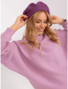 Wool Fashion Italia Baret s kašmírem fialový