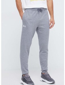 Tepláky Under Armour šedá barva, hladké, 1379774