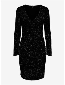 Černé dámské flitrové šaty Pieces Delphia - Dámské