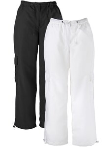 bonprix 7/8 kalhoty s pohodlnou pasovkou (2 ks v balení) Černá