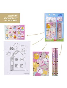 STATIONERY SET COLOREABLE PEPPA PIG