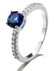 MAJYA Stříbrný prsten VALERIA s tmavě modrým kamínkem 10039/6