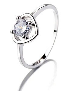 MAJYA Stříbrný prsten srdce s kamínkem ELEONORA 10043/6