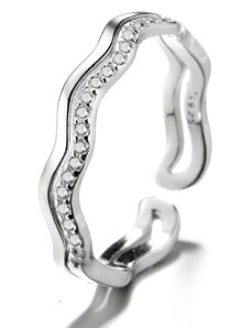 MAJYA Stříbrný nastavitelný vlnkový prsten DESI 10032