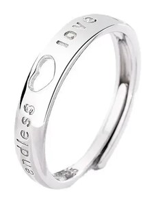 MAJYA Stříbrný nastavitelný prsten se srdcem ENDLESS LOVE 10348