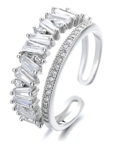 MAJYA Stříbrný nastavitelný dvouřadý prsten STEPHANY small 10201