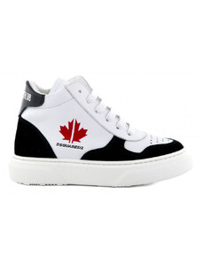 DSQUARED2 TENISKY DSQUARED SPORT EDTN.08 MAPLE LEAF PRINT HI-TOP BOXER SNEAKERS LACE UP