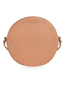 Kabelky od Hraběnky Dámská kulatá kožená crossbody PERUZZI na rameno; koňak