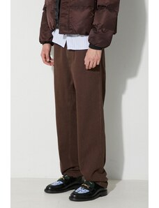 Bavlněné kalhoty A.P.C. hnědá barva, jednoduché