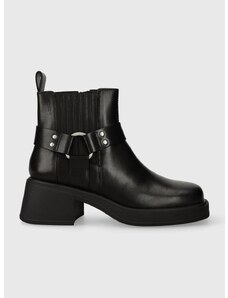 Kožené kotníkové boty Vagabond Shoemakers DORAH dámské, černá barva, na plochém podpatku, 5642.801.20