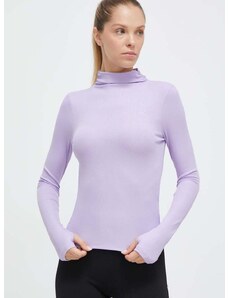 Tričko s dlouhým rukávem Puma fialová barva, s pologolfem