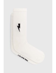 Neil Barrett Ponožky Neil Barett BOLT COTTON SKATE SOCKS bílá barva, PBAC116.C9400.238