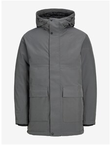 Tmavě šedá pánská zimní parka Jack & Jones Tate - Pánské