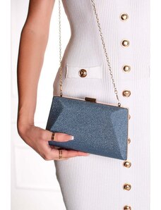 Paris Style Modrá společenská clutch kabelka Ariadne