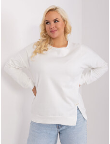 Fashionhunters Halenka Ecru plus size s rozparkem