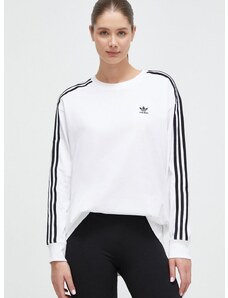 Bavlněné tričko s dlouhým rukávem adidas Originals bílá barva