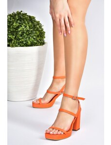 Fox Shoes Orange Thick Heeled Women's Casual Shoes