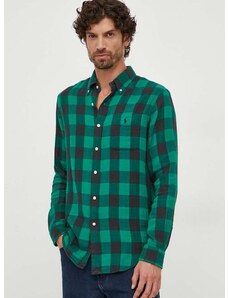 Košile Polo Ralph Lauren zelená barva, regular, s límečkem button-down