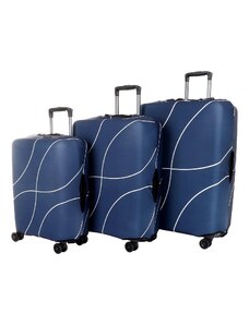 Sada 3 obalů na kufry T-class (modrá s čárami), M, L, XL, 190 l, 3268