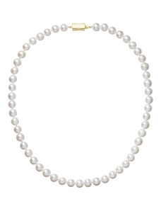 Evolution Group s.r.o. Perlový náhrdelník z říčních perel se zapínáním ze 14 karátového zlata 922003.1/9267A bílý