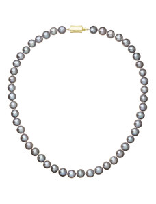 Evolution Group s.r.o. Perlový náhrdelník z říčních perel se zapínáním ze 14 karátového zlata 922028.3/9267A grey