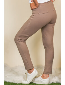 Meera Design Přiléhavé elegantní kalhoty na patent / Pískový denim
