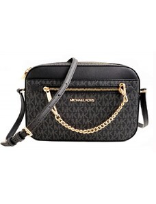 Michael Kors jet set large crossbody chain logo černá gold