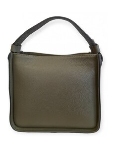 Vera Pelle luxusní dámská kožená kabelka do ruky - khaki zelená