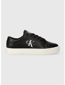 Kožené sneakers boty Calvin Klein Jeans CLASSIC CUPSOLE LACE UP černá barva, YW0YW01269