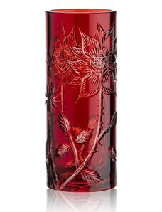 Bohemia Crystal Ručně broušená váza Sunrise Rose Rubín 300mm